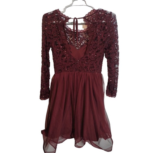 My Michelle maroon color mini dress plus size 15 - Picture 6 of 9